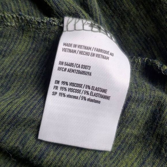 American Eagle Soft & Sexy Slub Long Sleeve Top XS Olive Green Mock Neck Keyhole - Picture 6 of 7